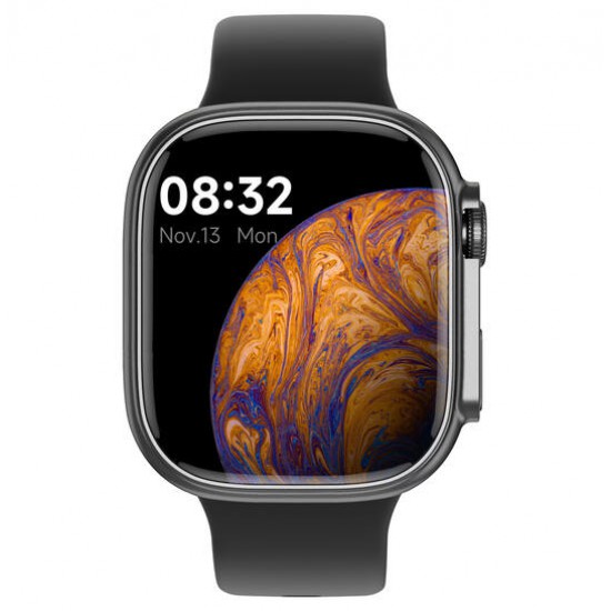 Smartwatch SW071 - Ø44 - ZWART met siliconenband. - 26359