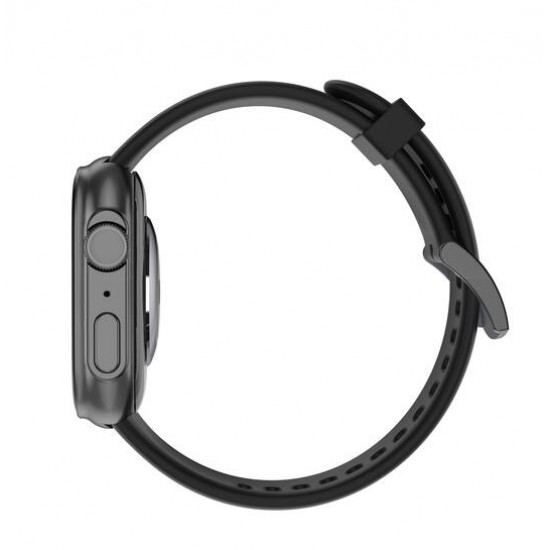 Smartwatch SW071 - Ø44 - ZWART met siliconenband. - 26359