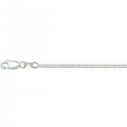 Zilveren collier gourmette 4-zijdes geslepen 2,1mm 45cm lang. - 26369