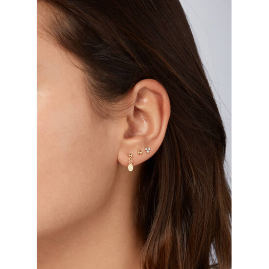 Dangling Disc Studs - 14 karaat goud - 26375