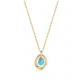 Ania Hai Turquoise Wave Circle Pendant collier - Gold plated - 26381
