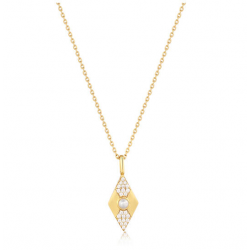 Ania Hai Gold Pearl Geometric Pendant Ketting - Gold Plated - 26384