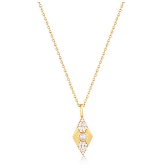 Ania Hai Gold Pearl Geometric Pendant Ketting - Gold Plated - 26384