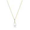 Ania Hai Gold Gemstone Pearl Drop Pendant Ketting - Gold Plated - 26385