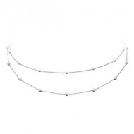 Zilveren anker collier bolletjes, schijfjes, lengte 43cm - 26388