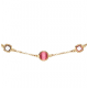 Glow Gold plated collier, Amethist, Rozekwarts 55cm - 26396