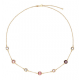 Glow Gold plated collier, Amethist, Rozekwarts 55cm - 26396