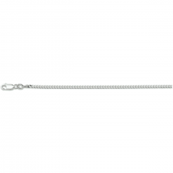 Zilveren collier gourmette 4-zijdes geslepen 2,4 mm. Lengte 70cm. - 26426