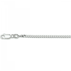 Zilveren collier gourmette 4-zijdes geslepen 2,4 mm. Lengte 70cm. - 26426