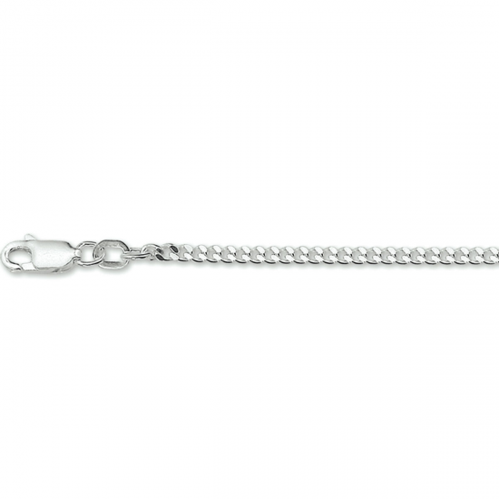 Zilveren collier gourmette 4-zijdes geslepen 2,4 mm. Lengte 70cm. - 26426