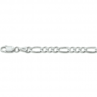 Zilveren collier, Figaro schakel. De lengte is 50cm en de breedte is 4mm. - 26427