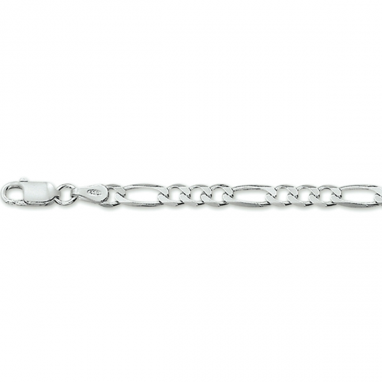 Zilveren collier, Figaro schakel. De lengte is 50cm en de breedte is 4mm. - 26427