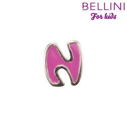 Bellini zilveren bedel N, geëmailleerd, rosé. - 26439
