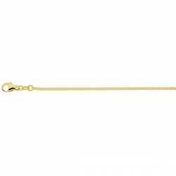 Goud op zilveren collier gourmette 4-zijdes geslepen 1,4 mm 3 micron - 26441