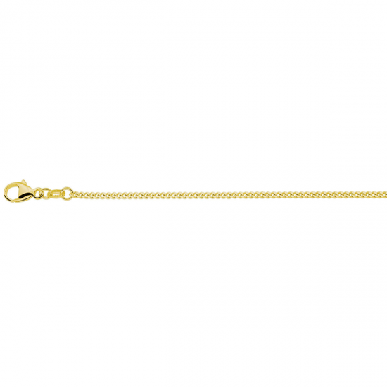 Goud op zilveren collier gourmette 4-zijdes geslepen 1,4 mm 3 micron - 26441