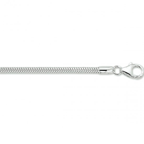 Zilveren slangencollier, lengte 50cm - 26442