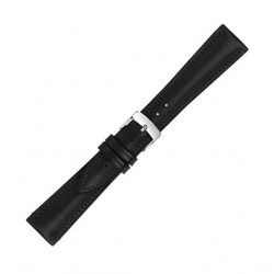 Morellato Lederen horlogeband, gestikt, zwart, aanzetmaat 20mm - 26445