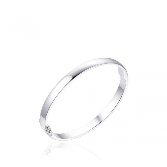 Gerhodineerde bangle, plated silver. - 26464