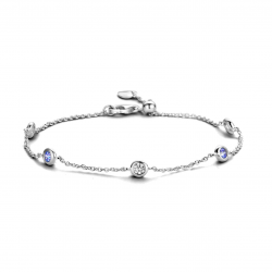 Zolveren armband met blauwe zirkonia - 26467