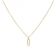 Goud op zilveren collier met hanger Boxlink. lengte 45cm dikte 1mm - 26475