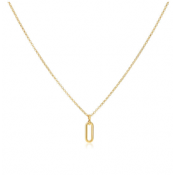 Goud op zilveren collier met hanger Boxlink. lengte 45cm dikte 1mm - 26475