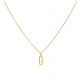 Goud op zilveren collier met hanger Boxlink. lengte 45cm dikte 1mm - 26475