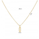 Goud op zilveren collier met hanger Boxlink. lengte 45cm dikte 1mm - 26475