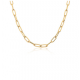 Zilveren vergulde paperclip collier lengte 45cm - 26479