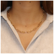 Zilveren vergulde paperclip collier lengte 45cm - 26479