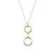 Gouden Collier 14krt, bicolor, met open rondjes. - 26486