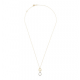 Gouden Collier 14krt, bicolor, met open rondjes. - 26486