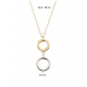 Gouden Collier 14krt, bicolor, met open rondjes. - 26486