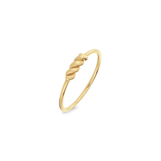 14krt geelgouden ring, twist small. maat 56 - 26487