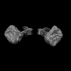 Sanjoya kleine grijze steenvormige zilveren oorbellen - 26506