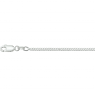 Zilveren gourmetcollier, 4 zijden geslepen, 2,1mm, 60cm. - 26523