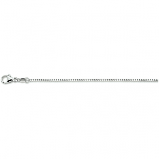 Zilveren gourmet collier 4 zijdes geslepen, 1,4mm, 42cm. - 26524