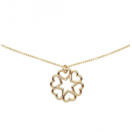 Gouden collier 14krt, Glow Ster met hartjes. - 26566