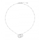 Zilveren GLOW Collier Bal 2x cirkel CZ RD 45cm - 26570