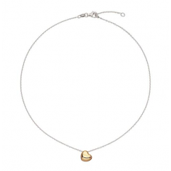 Zilveren collier, Glow, met verguld hart, 45cm - 26571