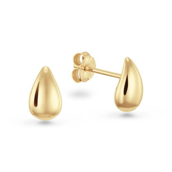 Zilveren oorstekers "Drop", gold plated. - 26580