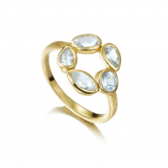 Jorge Revilla 18krt zilver vergulde ring ring uit de MORNING collectie met blauwe Topaz - 26617