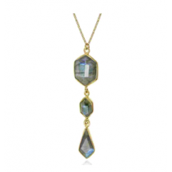 Jorge Revilla zilver vergulde hanger met Labradorite stenen. - 26644