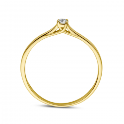 Geelgouden aanzoeksring met 0,05ct. diamant. - 26736