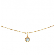 14krt gouden collier, Jackie Grimaldi Blue Topaz - 26800