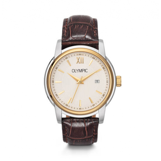 Olympic herenhorloge met lederen band, serie Victor. - 26821