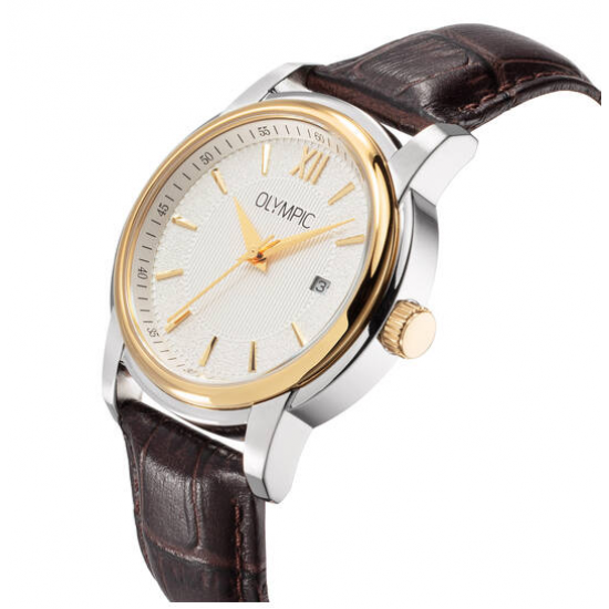 Olympic herenhorloge met lederen band, serie Victor. - 26821