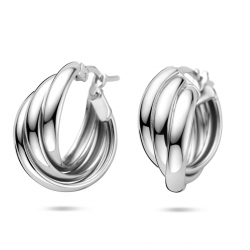 Zilveren fantasie oorringen 21mm. - 26828