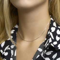 Zilveren collier, schakel Venetiaans, 38cm. - 26831